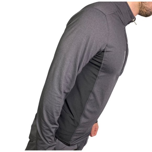 Reebok polyester spandex long sleeve zip up at neck gray Men's Small - Picture 5 of 17